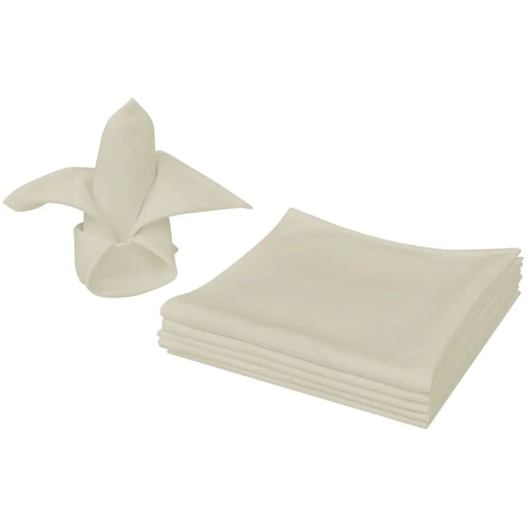 Dinner Napkins 10 pcs Cream 50x50 cm