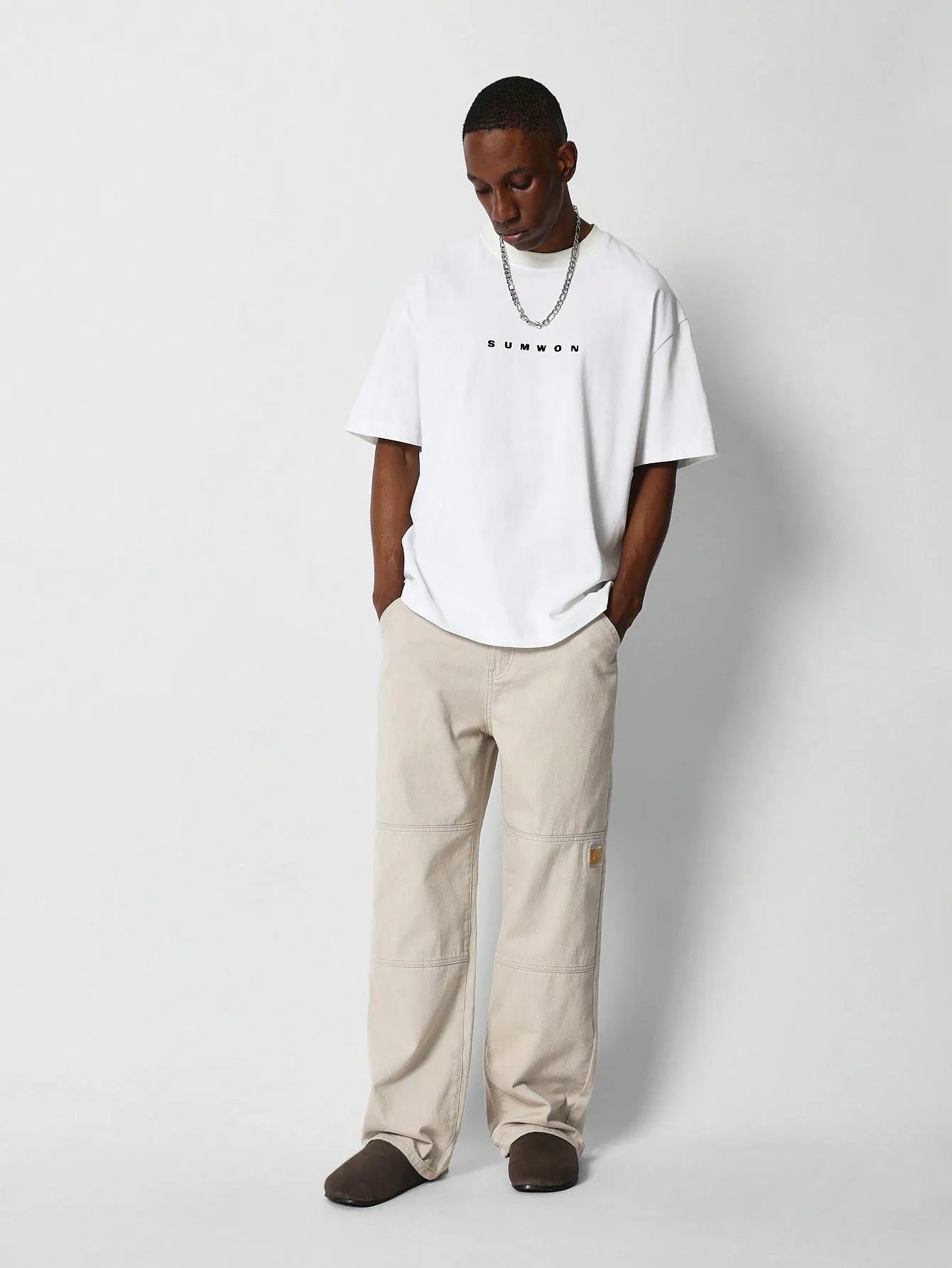 Loose Fit Pant With Knee Panel
